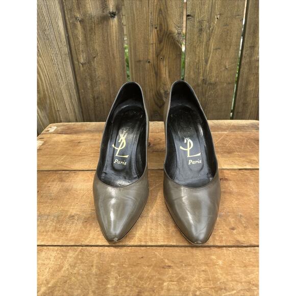 Vintage YSL Saint Laurent Paris 80 Pump Shoe Sz 8 M Paris Made In Italy - Picture 2 of 10